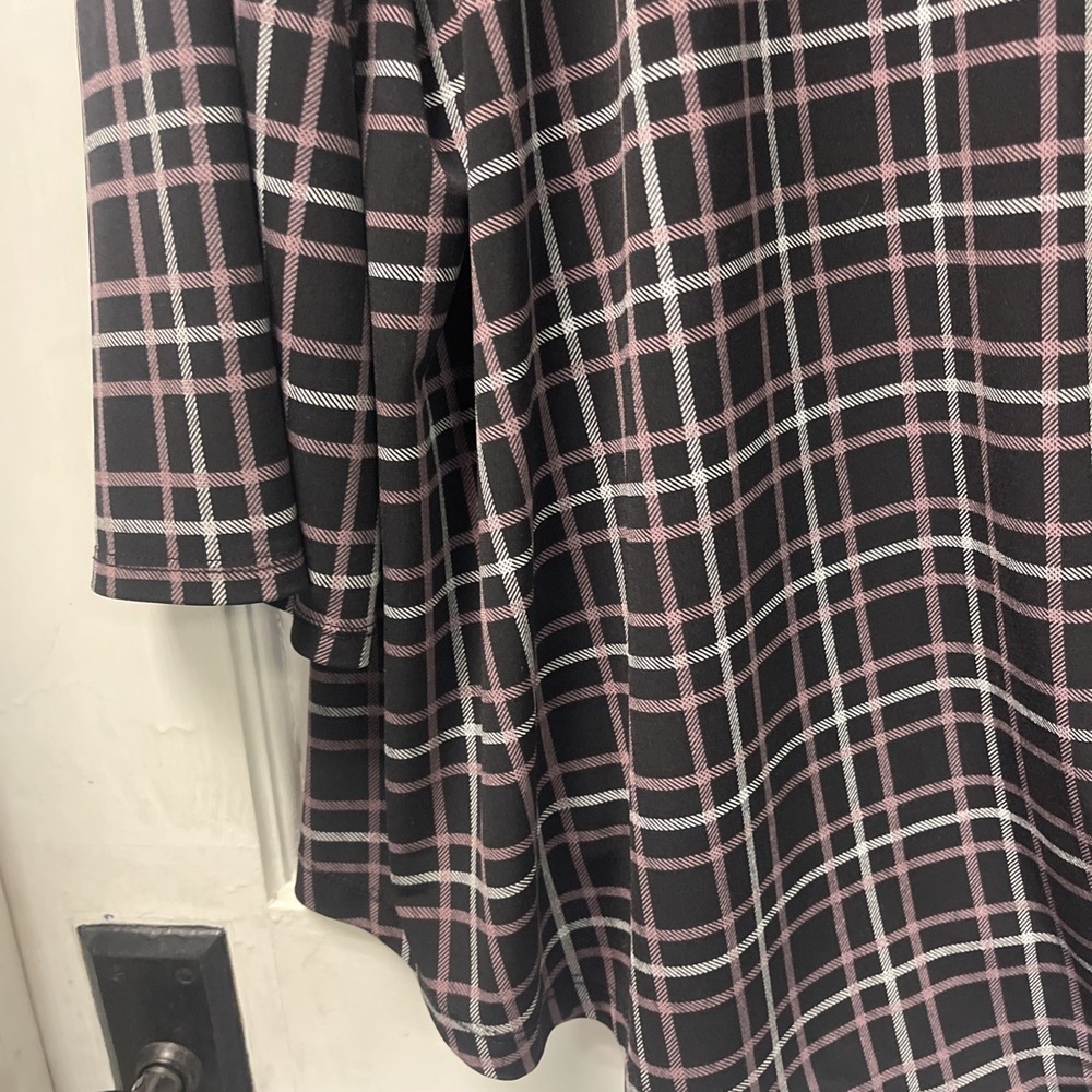 Liz Claiborne Women's Stretch Polyester Blouse 3/4 Sleeve Plaid Knot Size 3X - Picture 6 of 11